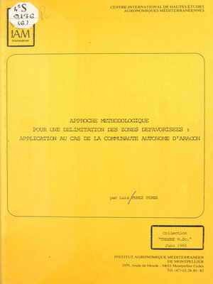 cover image of Approche méthodologique pour une délimitation des zones défavorisées